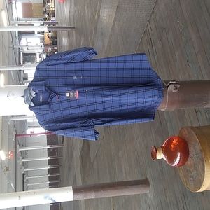 NWT Van Heusen blue plaid button down shirt (size extra large)